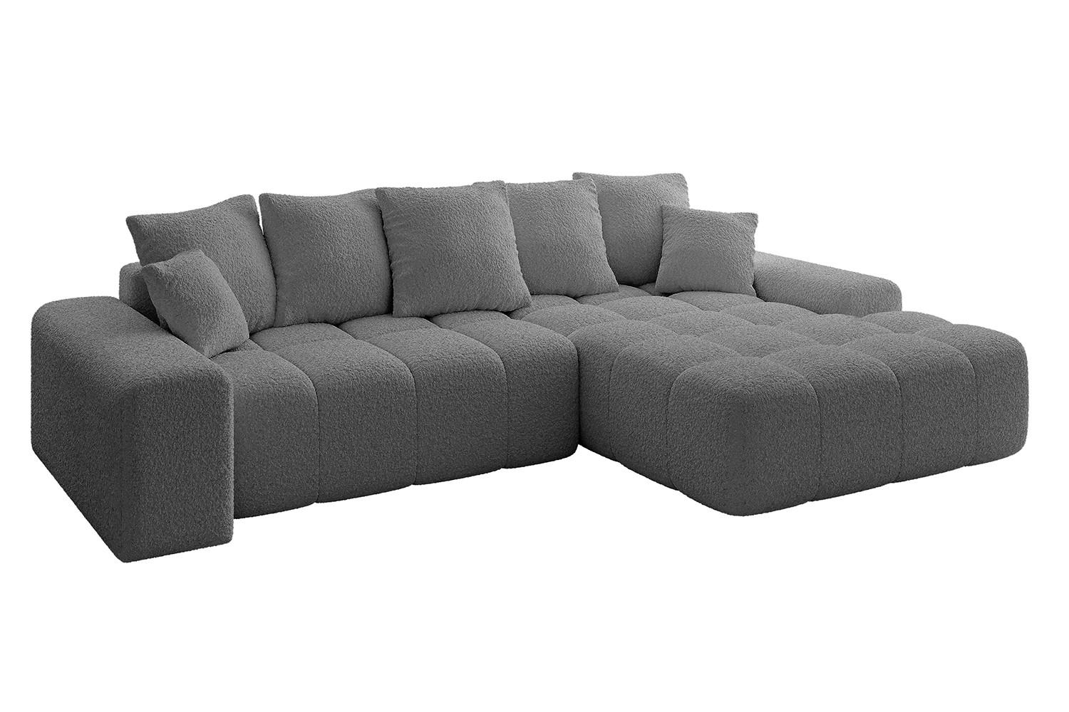 ECKSOFA Ottomane Rechts ENSI-L - 267x164x88 cm Platinfarben - Platinfarben, Holzwerkstoff/Kunststoff (164/267cm) - ALTDECOR