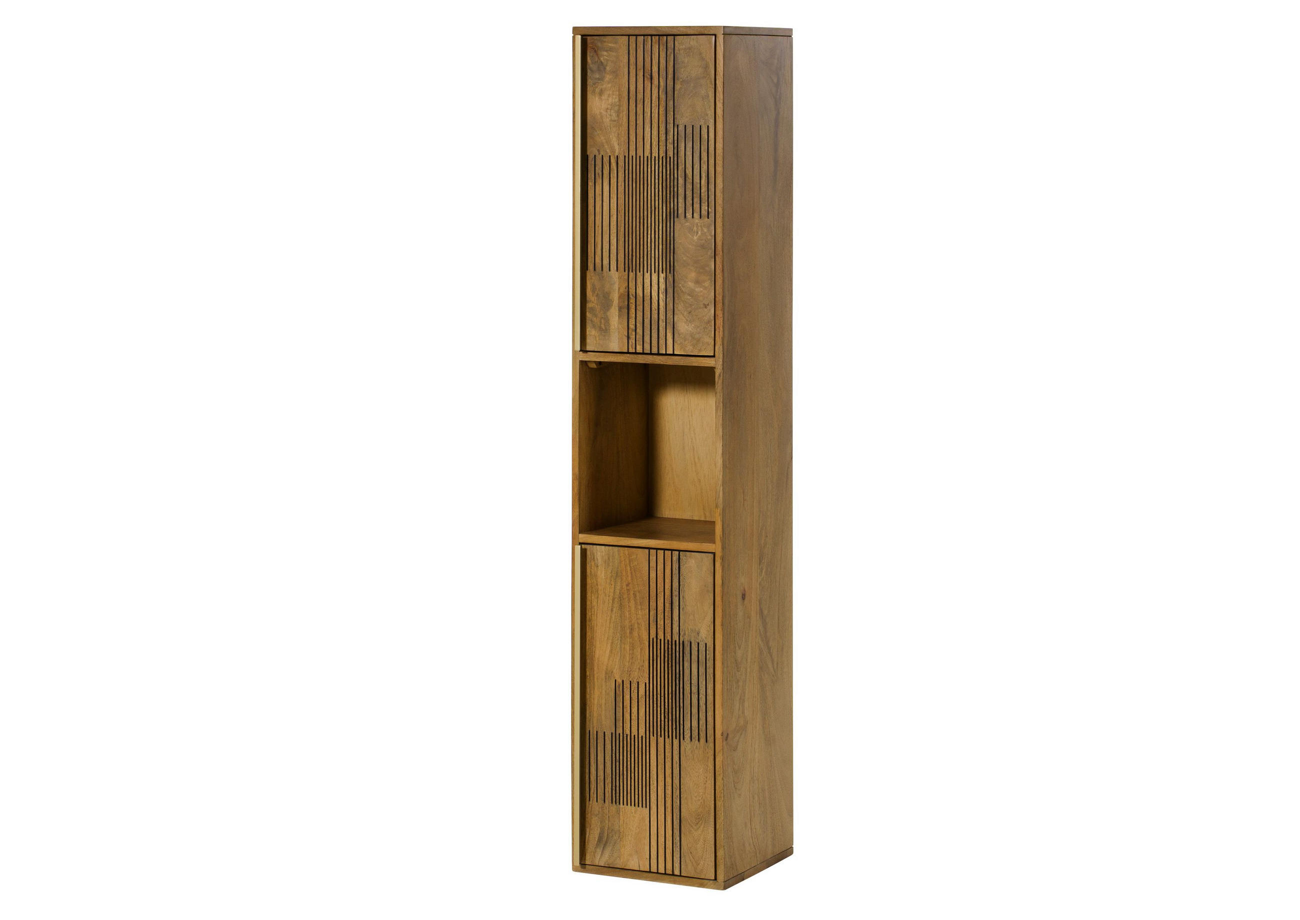 HÄNGESCHRANK Mango 30x30x150 hellbraun geölt MIAMI #125 - Braun, Holzwerkstoff (30/150/30cm) - Massivmoebel24