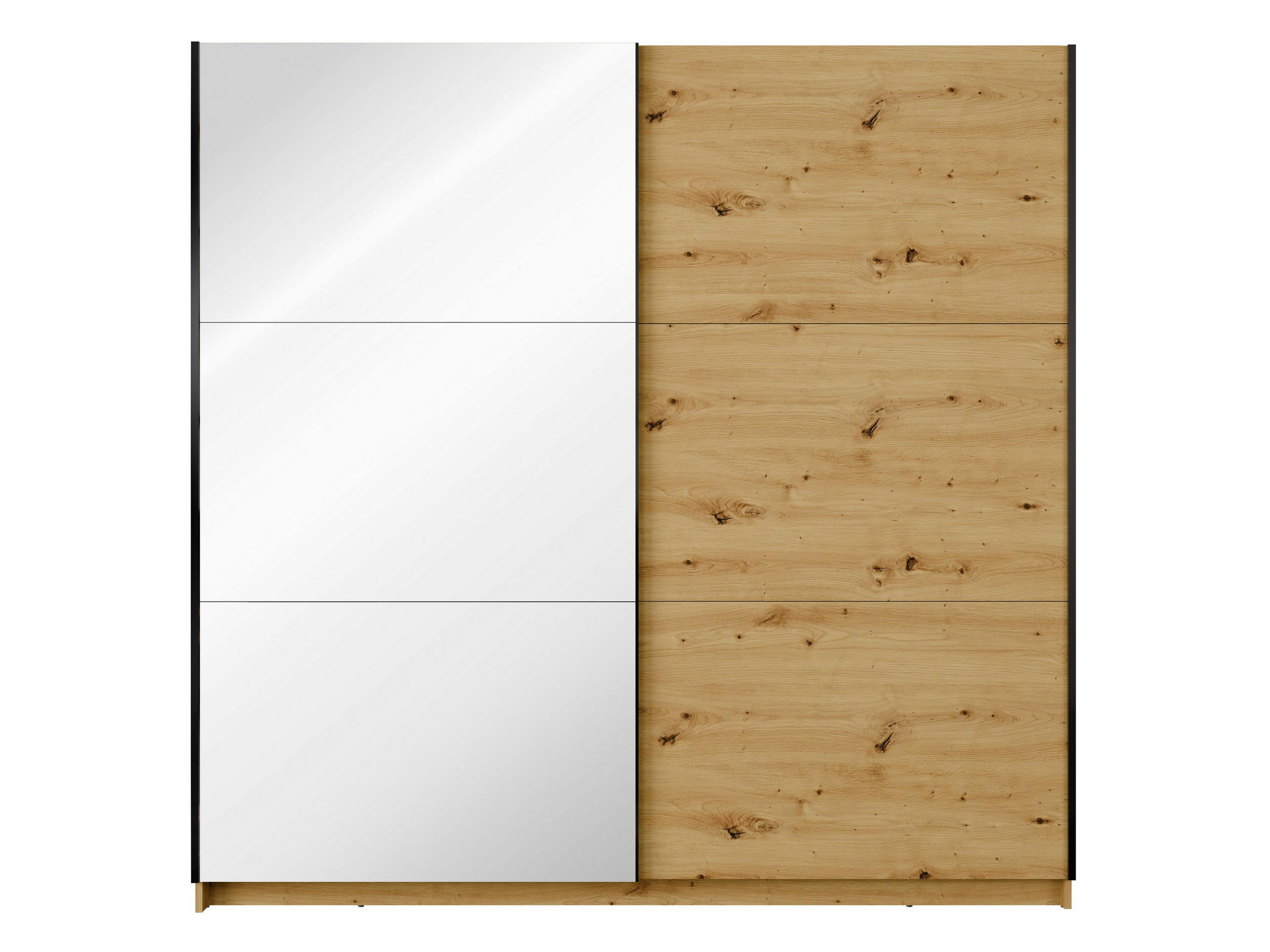 SCHWEBETÜRENSCHRANK ODRIK 200,6/207/55,3cm 2-türig mit Spiegel Eiche Artisan - Eiche Artisan, Holzwerkstoff (200.6/207/55.3cm) - MASSENO