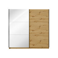 SCHWEBETÜRENSCHRANK ODRIK 200,6/207/55,3cm 2-türig mit Spiegel Eiche Artisan - Eiche Artisan, Holzwerkstoff (200.6/207/55.3cm) - MASSENO