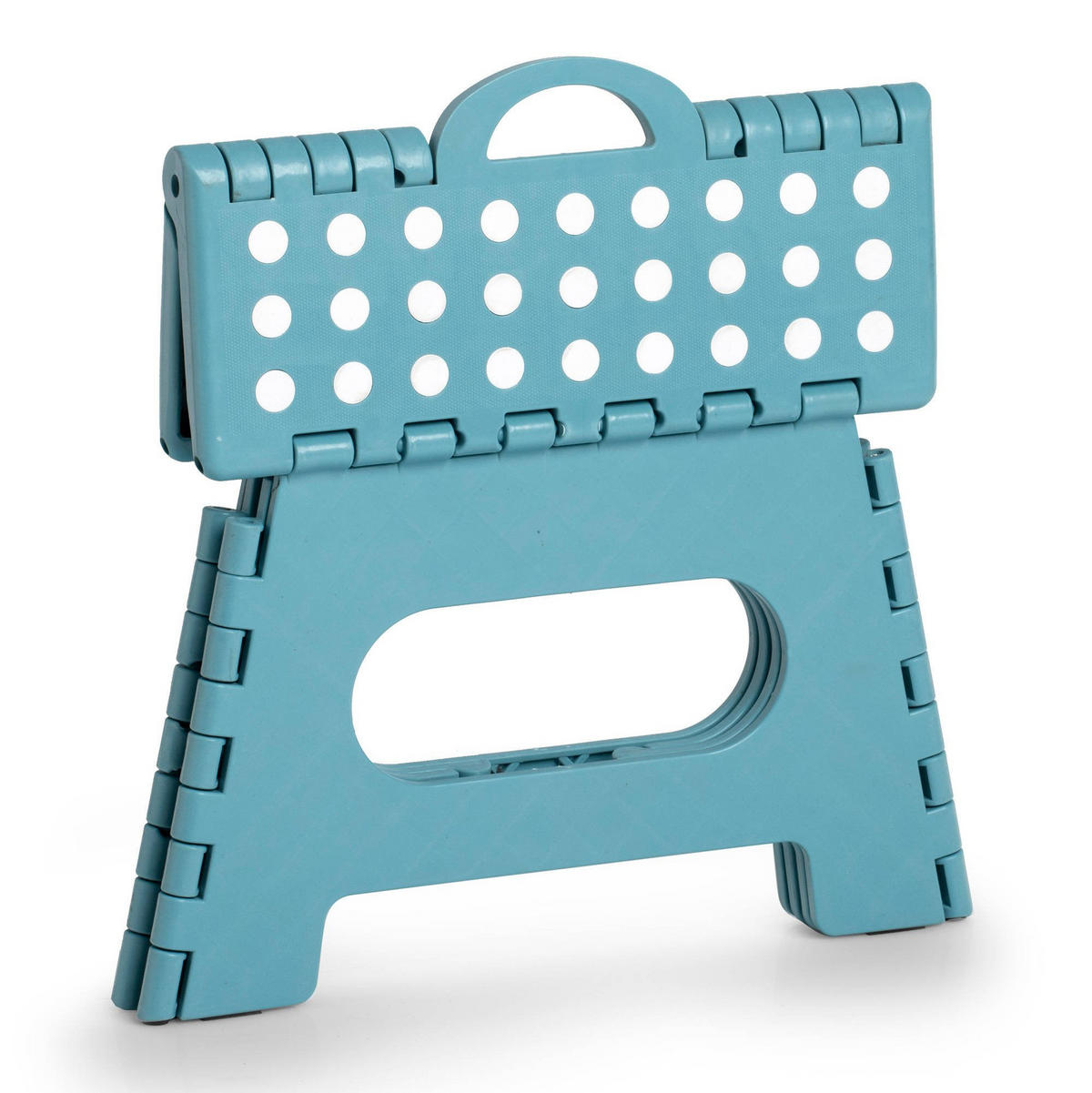 KLAPPHOCKER meerblau 35/28/22 cm - Blau, Kunststoff (28/22/35cm) - ZELLER