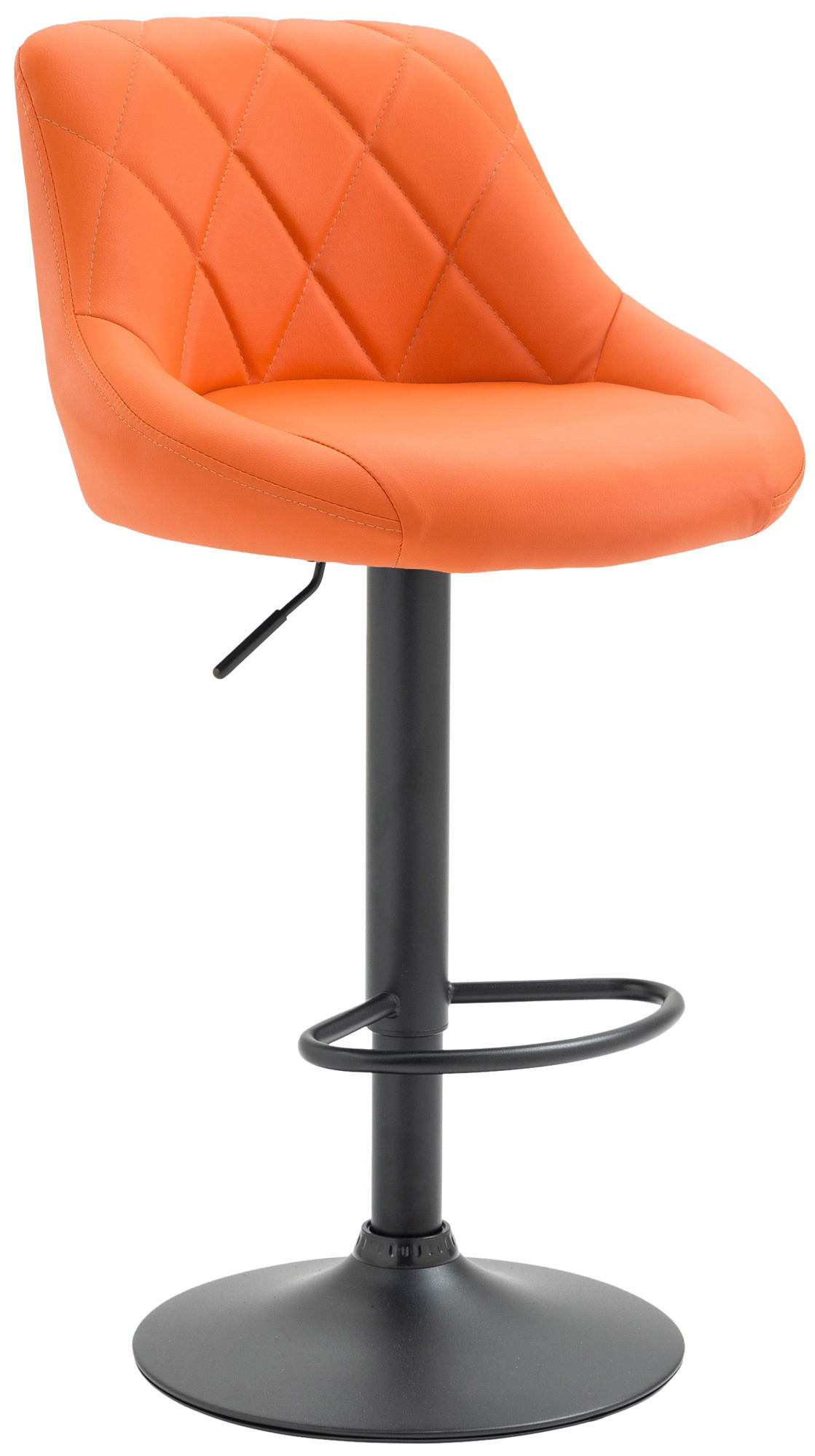 BARHOCKER Lederlook orange - Schwarz/Orange, Textil/Metall (46/83/49cm) - CLP
