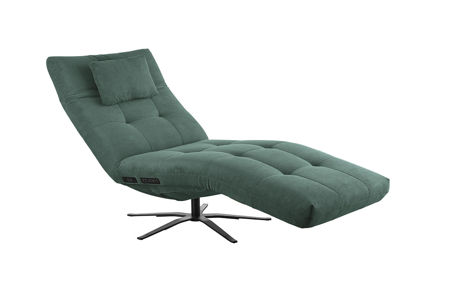 RELAXLIEGE LETICIA Smaragdgrün Cord - Smaragdgrün/Schwarz, Textil/Metall (82/115/156cm) - KAWOLA