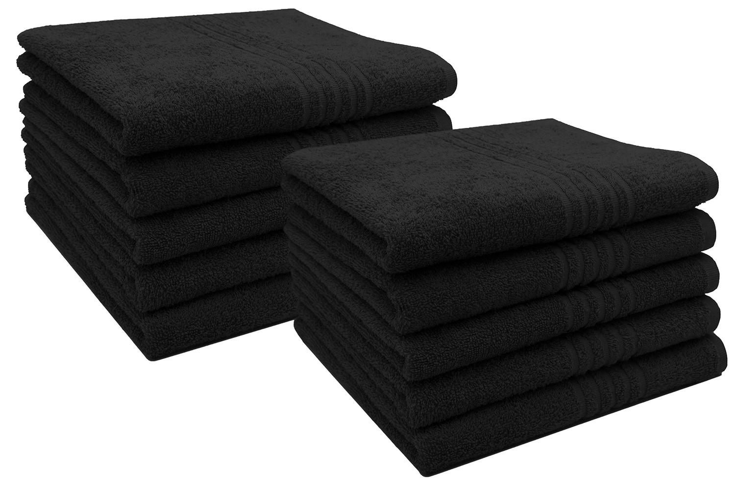 HANDTÜCHER, 10er-Set, 100% Baumwolle, Schwarz - Schwarz, Textil (50/100cm) - Zollner