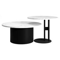 COUCHTISCH-SET Monar - Schwarz/Weiß, Holzwerkstoff/Metall (58/58/45cm) - MIRJAN24