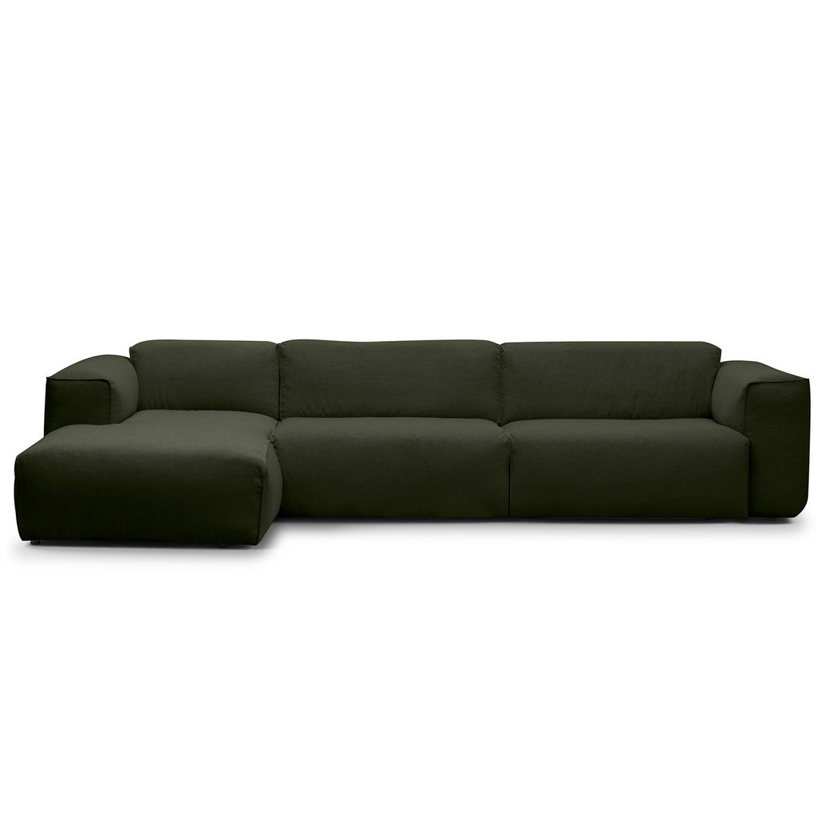 3-SITZER ECKSOFA mit Longchair - Schwarz/Grau, Kunststoff/Textil (317/173cm) - home24