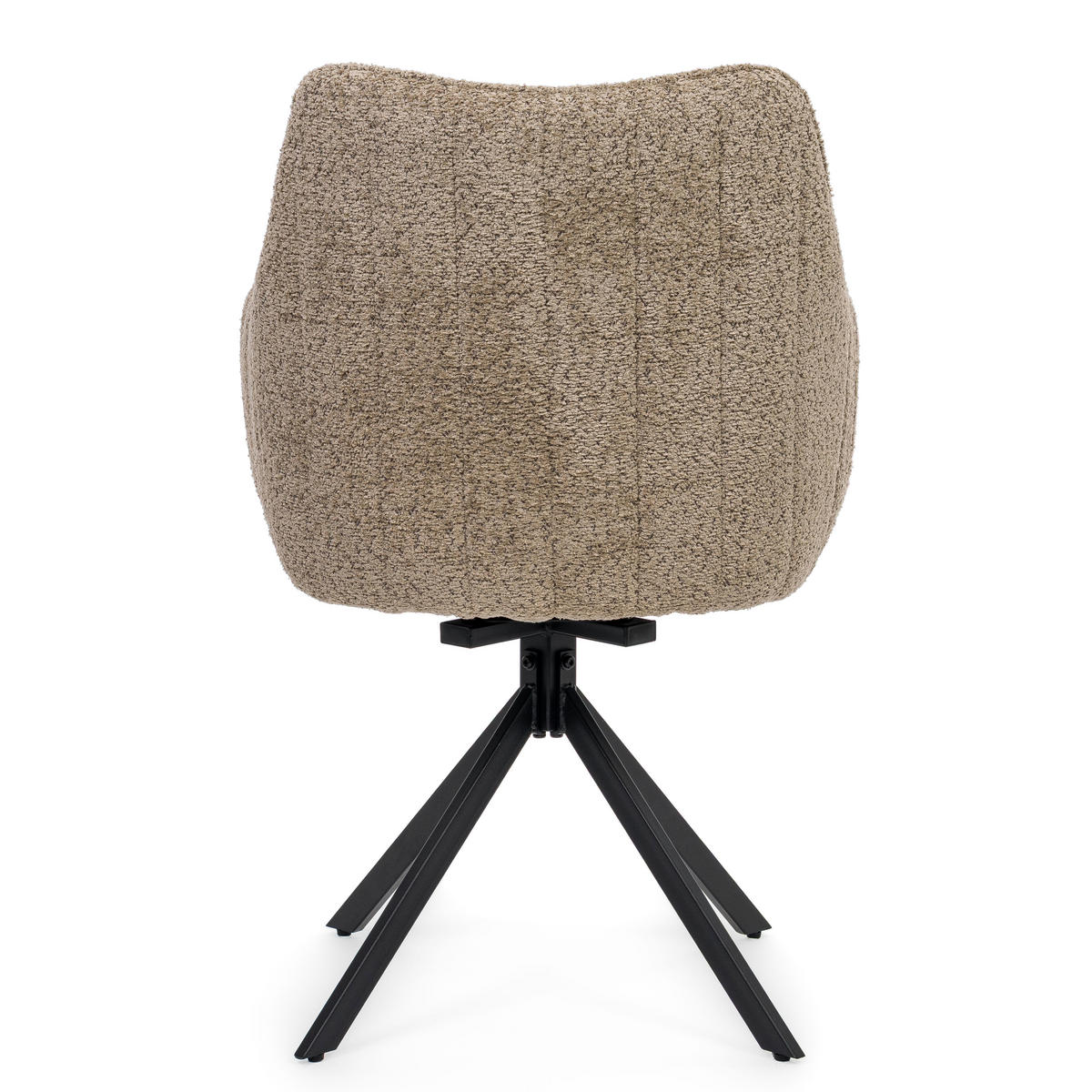 STUHL PIANO drehbar gepolsterter mit Steppung - beige - Boucle - Beige/Schwarz, Textil/Metall (59/88/61cm) - NEW HOME