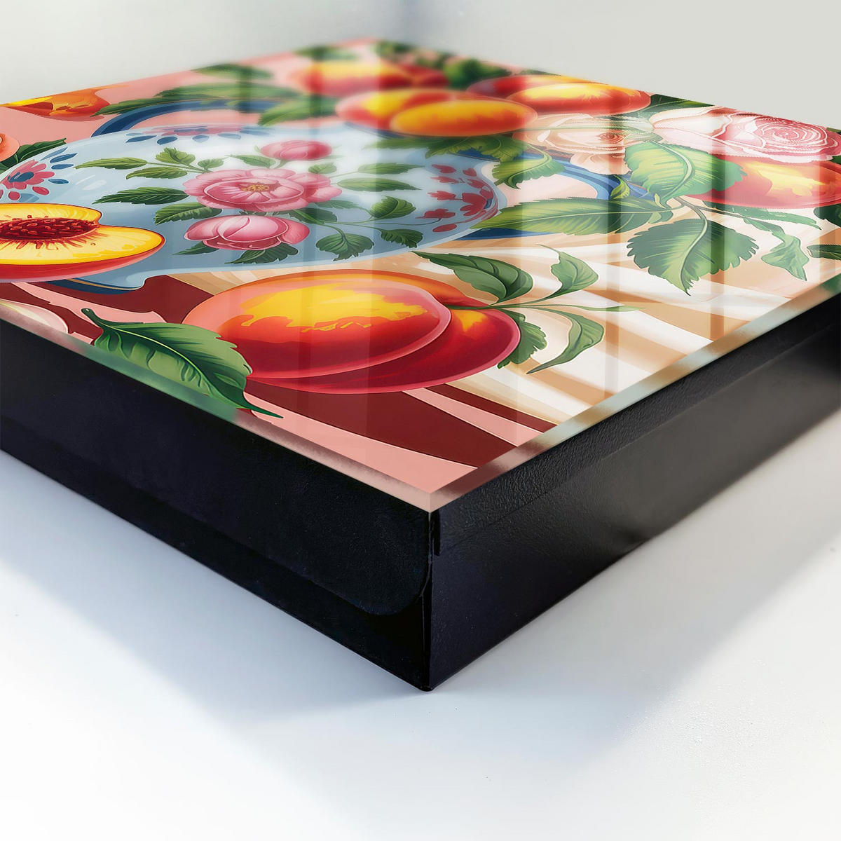 SCHLÜSSELBOX Schwarz 30x30 cm- Türöffnung nach rechts - Stillleben - Orange, Metall (30/30/5cm) - TULUP