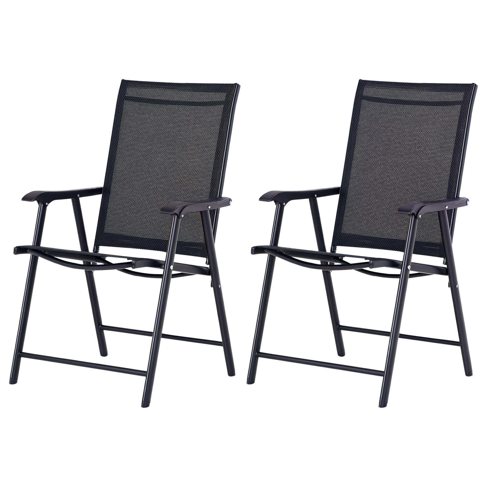 KLAPPSESSEL Schwarz 2 Stück - Schwarz, Metall (58/94/64cm) - GiPP