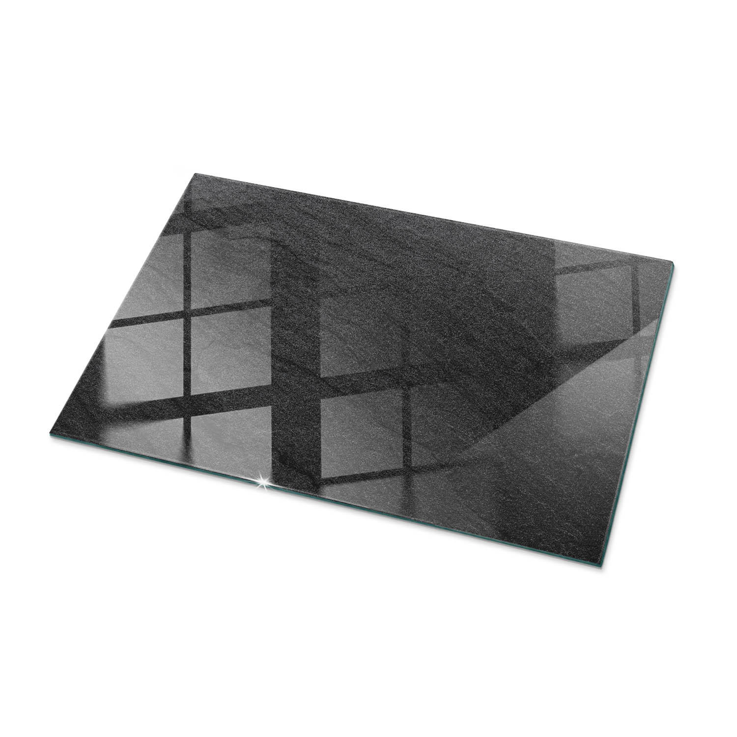 TISCHPLATTE 100x70 cm Natursteinstruktur - Dunkelgrau/Schwarz, Glas (100/70/0.4cm) - TULUP