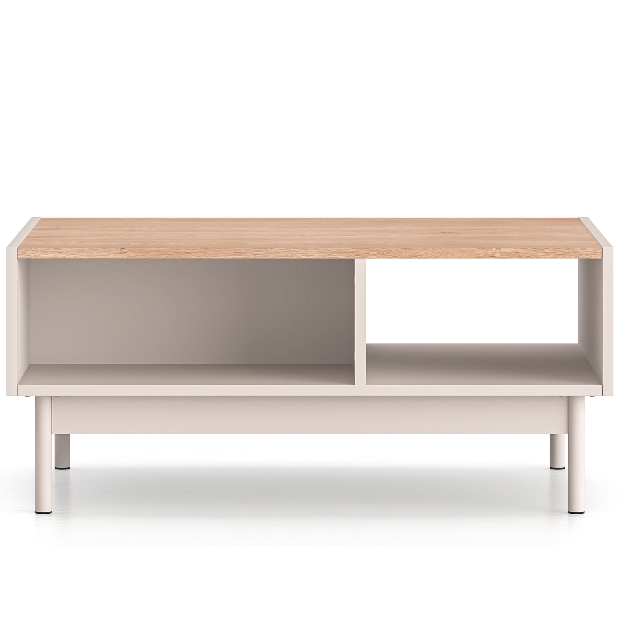 Konsimo® Couchtisch Creme, Eiche 90x40x60 cm