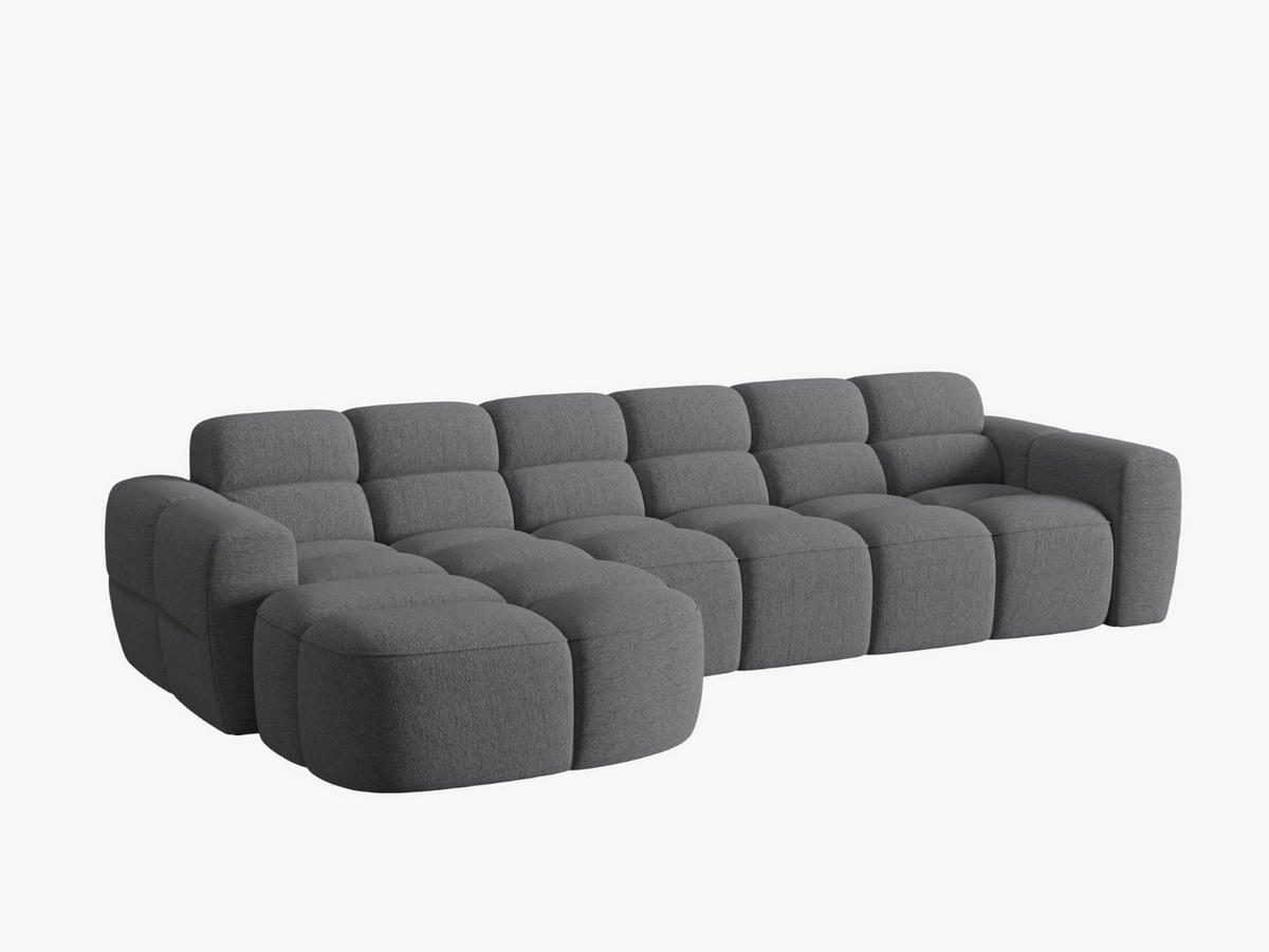 ECKSOFA links Lisa aus strukturiertem Stoff grau 4 Sitzplätze - Grau, Textil (170/310cm) - Micadoni