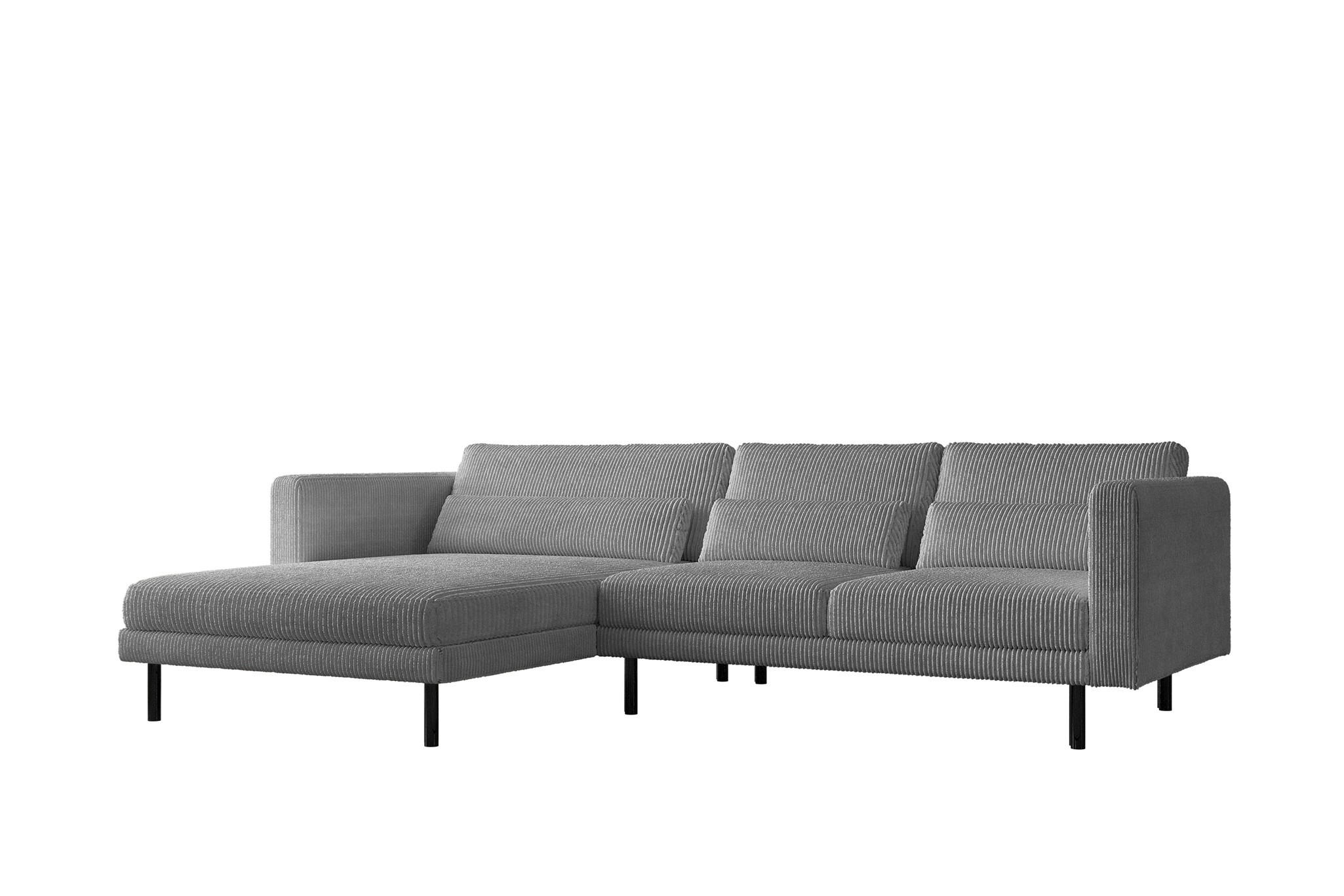 ECKSOFA Agada In Poso - Grau, Holzwerkstoff/Textil (281/174cm) - Fun Möbel
