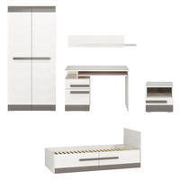 JUGENDZIMMER-SET 5-TEILIG Blanco Pinie weiß - Absetzung: grau 357 / 204 / 202cm - Weiß/Pinienfarben, Holz/Holzwerkstoff (357/202/204cm) - Feldmann-Wohnen
