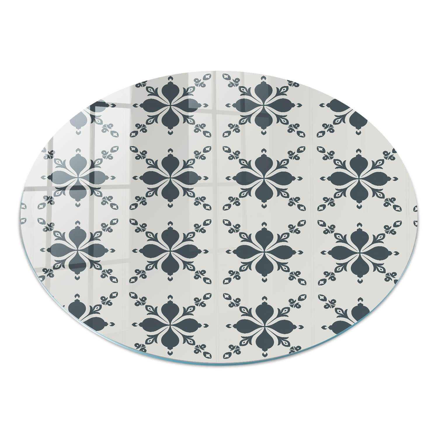 GLASPLATTE fi80 cm – Blumensymmetrie - Orange, Glas (0.4/80/80cm) - ArtPrintCave