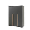 KINDERZIMMERSCHRANK Kariotta 146x56x195 3-trg. Holzwerkstoff Anthrazit - Anthrazit, Holzwerkstoff (146/195/56cm) - 58aufmkessel