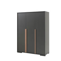 KINDERZIMMERSCHRANK Kariotta 146x56x195 3-trg. Holzwerkstoff Anthrazit - Anthrazit, Holzwerkstoff (146/195/56cm) - 58aufmkessel