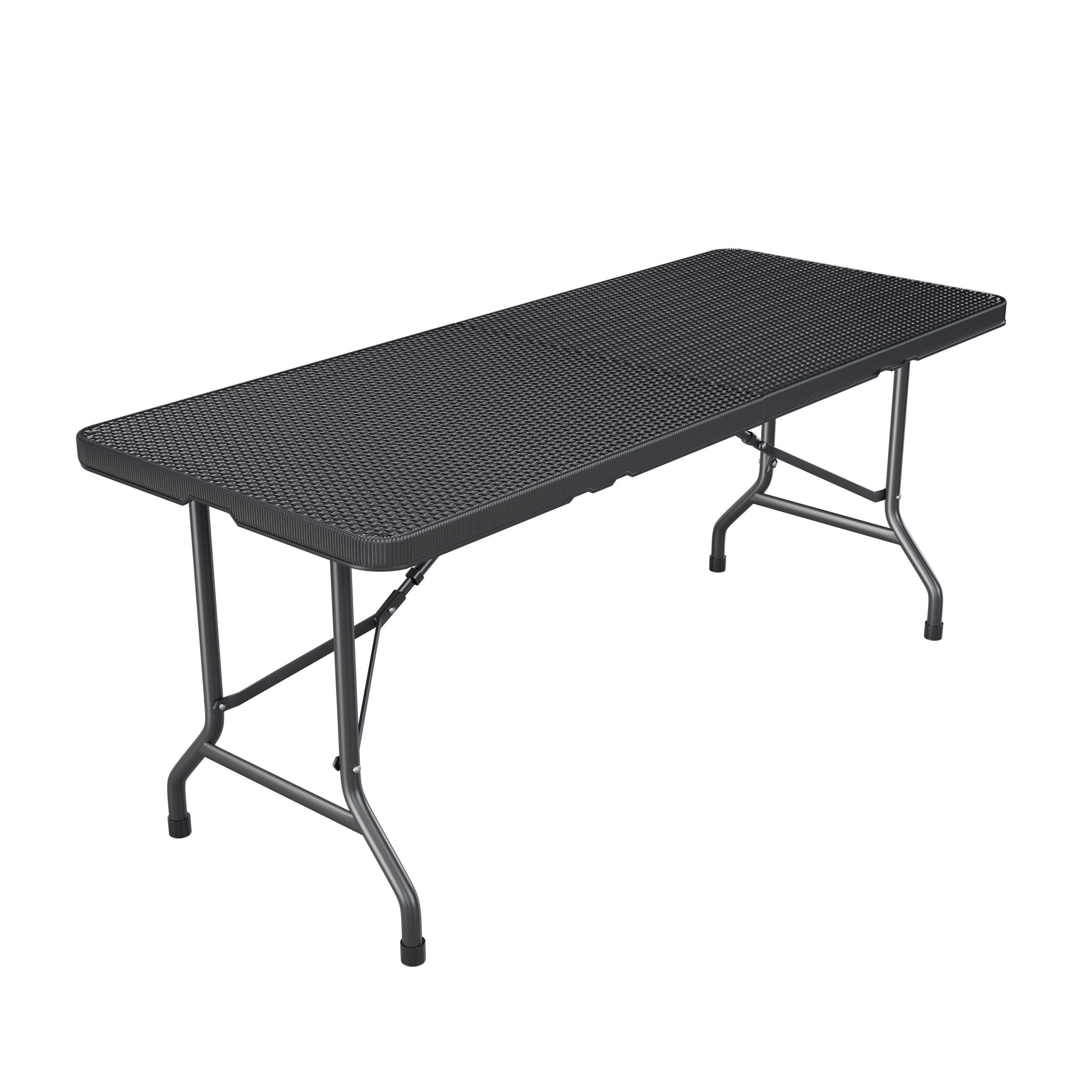 GARTENTISCH Easyfold klappbar schwarz - Schwarz, Kunststoff (180/74/74cm) - Juskys