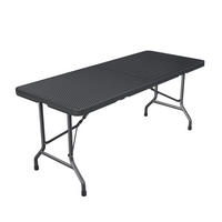 GARTENTISCH Easyfold klappbar schwarz - Schwarz, Kunststoff (180/74/74cm) - Juskys