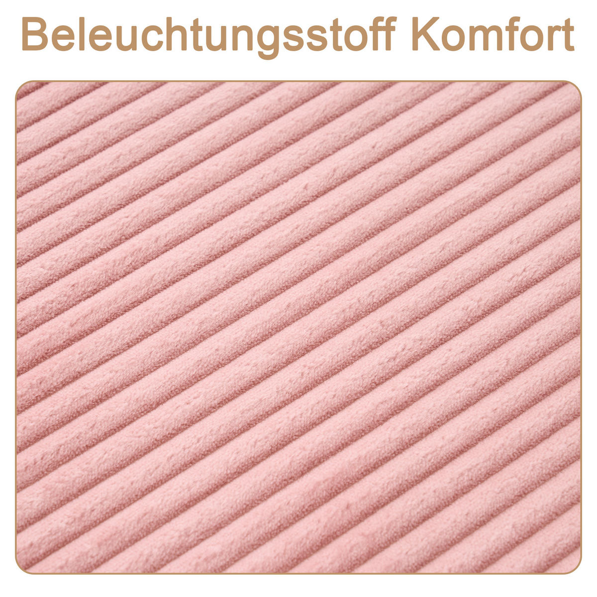 LIEGESOFA Cord ergonomisch mit breiten Armlehnen 177/122/92 cm Rosa - Rosa, Textil (122/92/177cm) - Redom