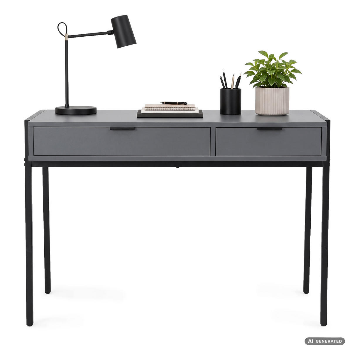 SCHREIBTISCH ZENTIA 100 cm Graphit - Graphitfarben/Schwarz, Holzwerkstoff (100/45/80.5cm) - Akord