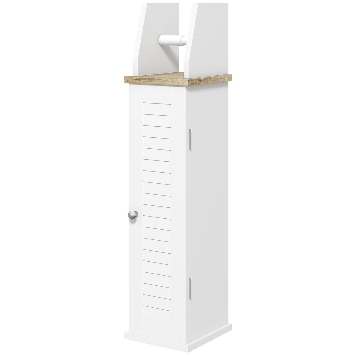 TOILETTENPAPIERHALTER DE-12387 mit schrank 18/20/80 cm Weiß - Weiß, Holzwerkstoff (20/80/18cm) - ComfortXL