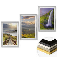 WANDBILDER 3er Set - 40x60 cm Silberner Rahmen - Berglandschaften Wasserfall - Silberfarben, Kunststoff (40/60cm) - ArtPrintCave