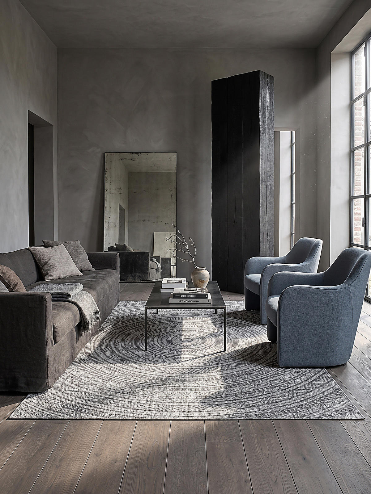 FLACHWEBTEPPICH Orientalisch BORNO Polypropylen Anthrazit 160 x 220 cm - Anthrazit, Textil (160/220cm) - KADIMA DESIGN
