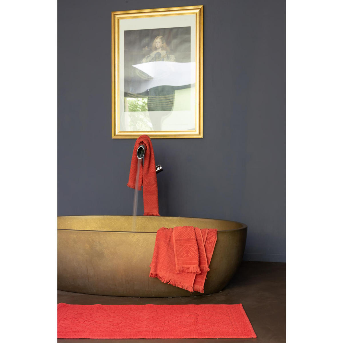 BADEMATTE Enzo ziegelrot 110 x 54 cm - Rot, Textil (54/110cm) - Vivaraise