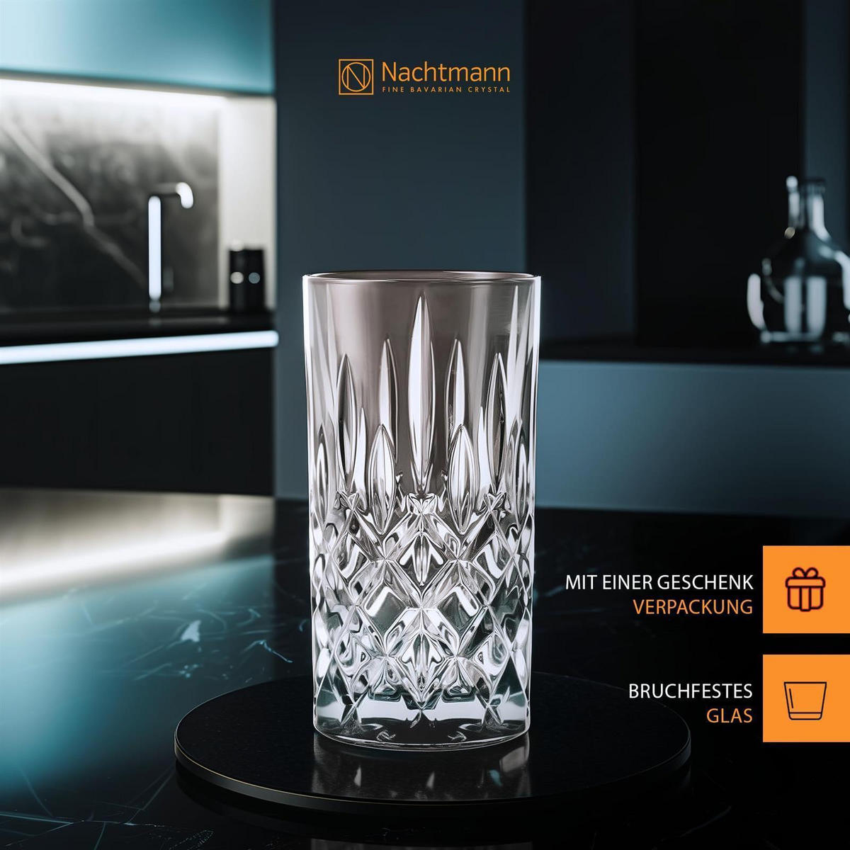 LONGDRINKGLÄSER Noblesse Colors Taupe 395 ml 2er Set - Taupe, Glas (0.395L) - Nachtmann