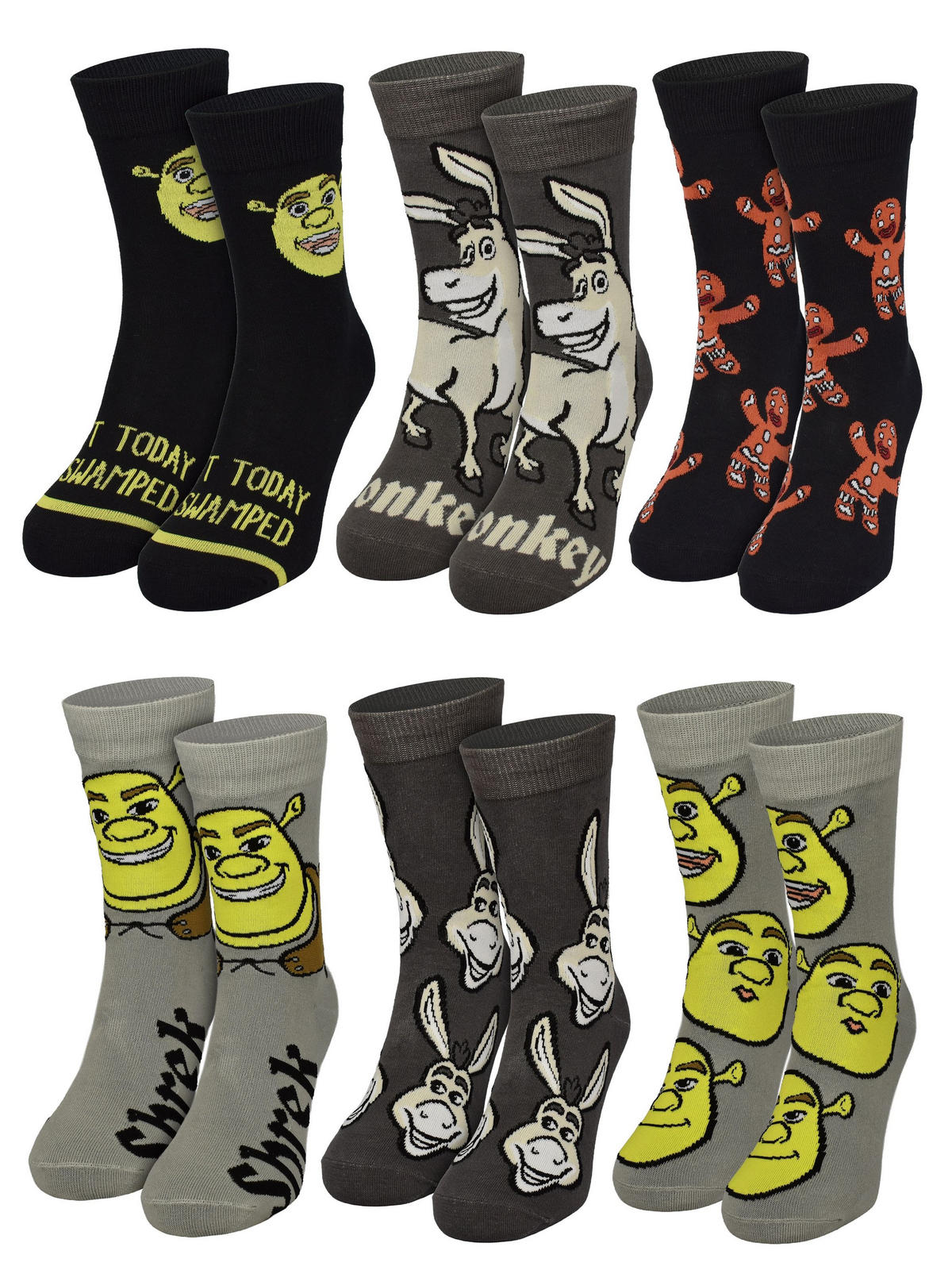 ADVENTSKALENDER Shrek - Der tollkühne Held mit 12 Paar Socken Größe 40-45 - Multicolor, Textil (37/5/26.5cm)