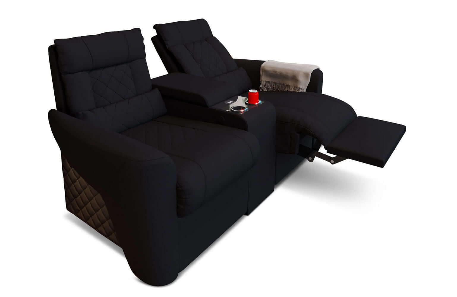 KINOSESSEL Kinosessel Relax Schwarz - Schwarz, Kunststoff (190/94/92cm)