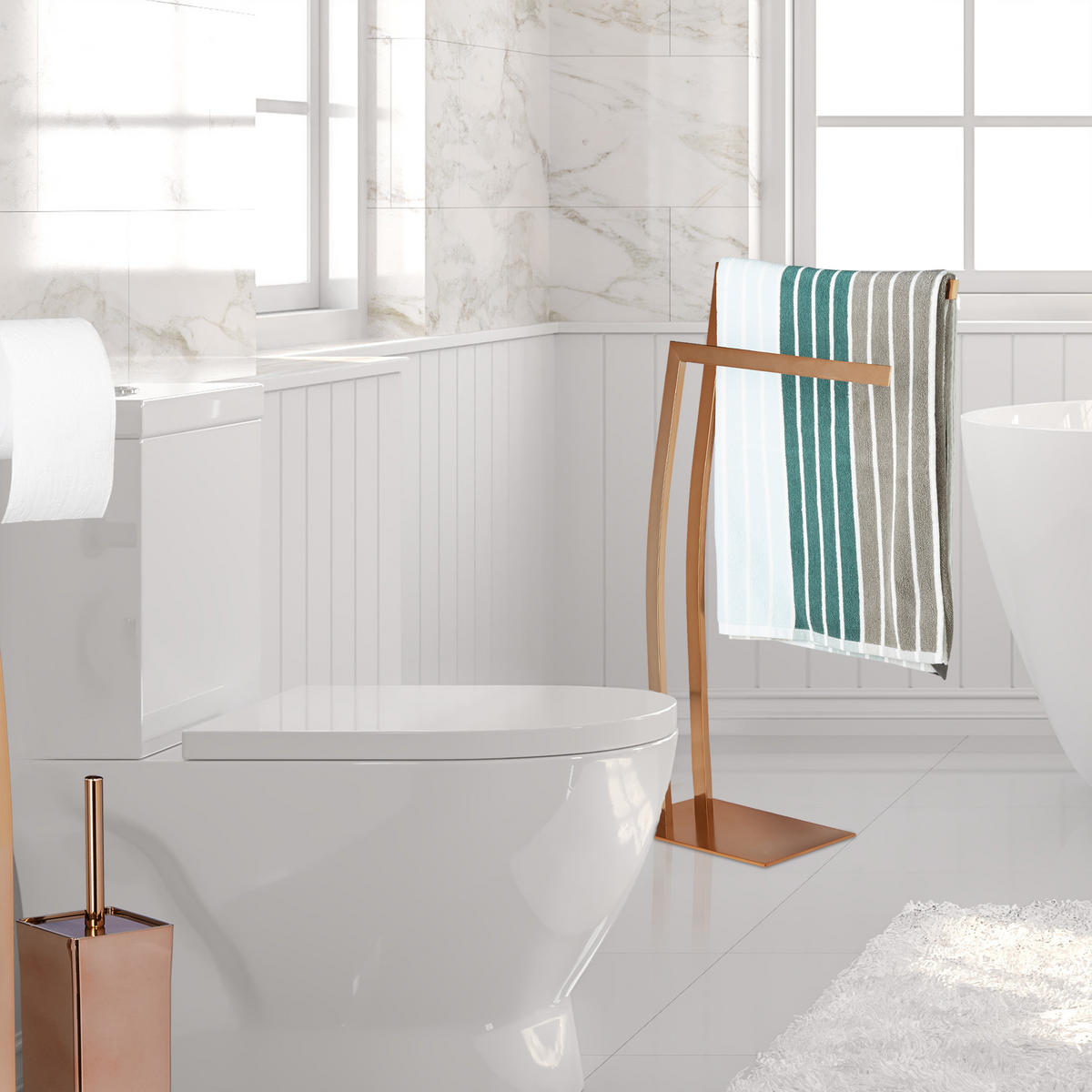 HANDTUCHHALTER - Kupferfarben, Metall (32/80/20cm) - Relaxdays