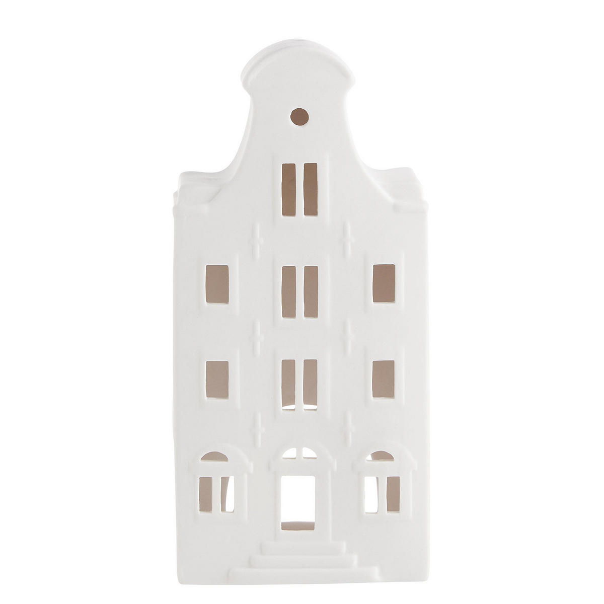 TEELICHTHAUS Amsterdam - Weiß, Keramik (21cm) - Butlers