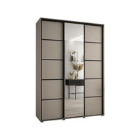 SCHWEBETÜRENSCHRANK 235,2/180/45 3-türig - Kaschmir/Schwarz, Holz/Metall (180/235.2/45cm) - MÖBEL KRYSPOL