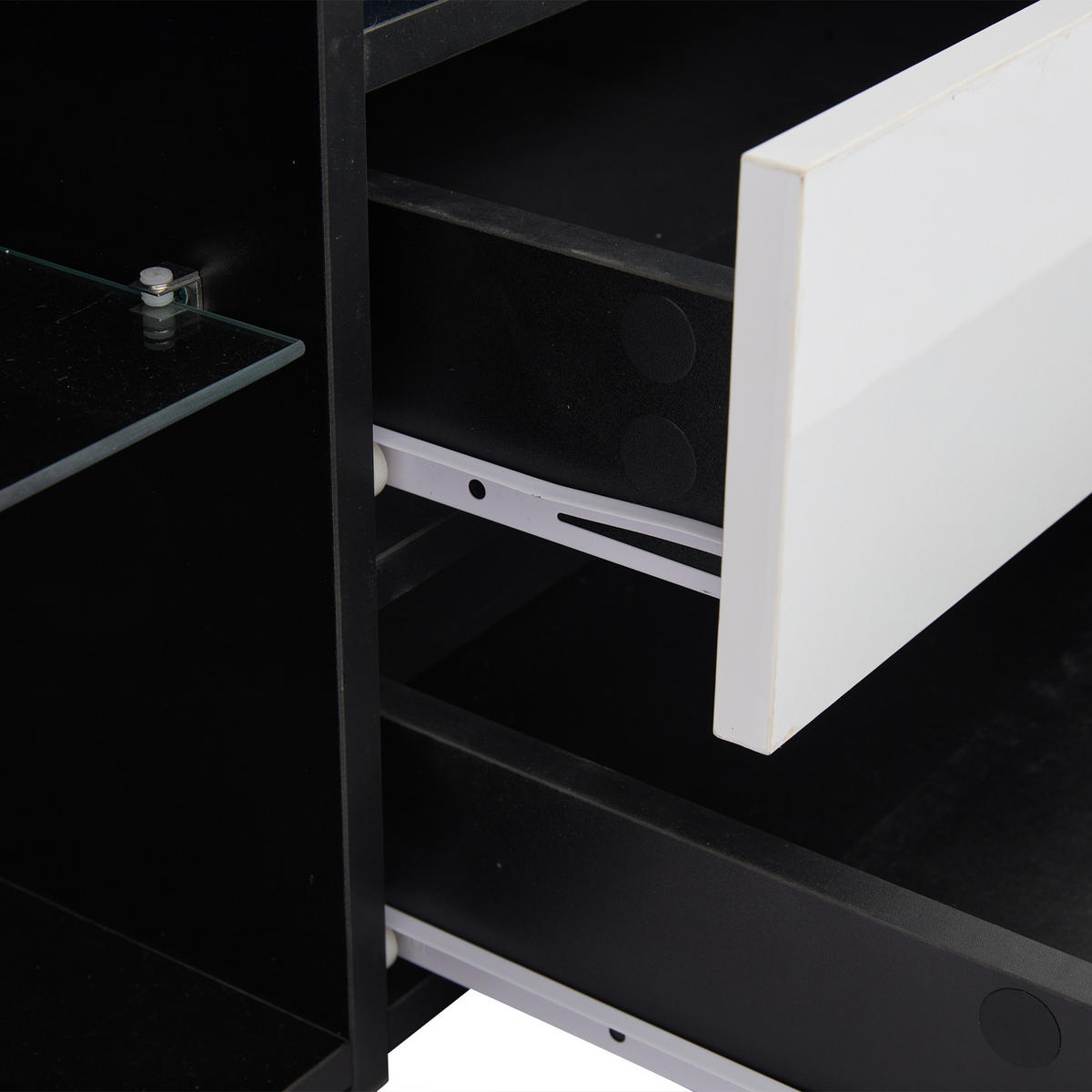 TV-LOWBOARD Spleiß Schwarz-Weiß 180/40/45 cm - Weiß, Holzwerkstoff (180/45/40cm) - PANGIVO