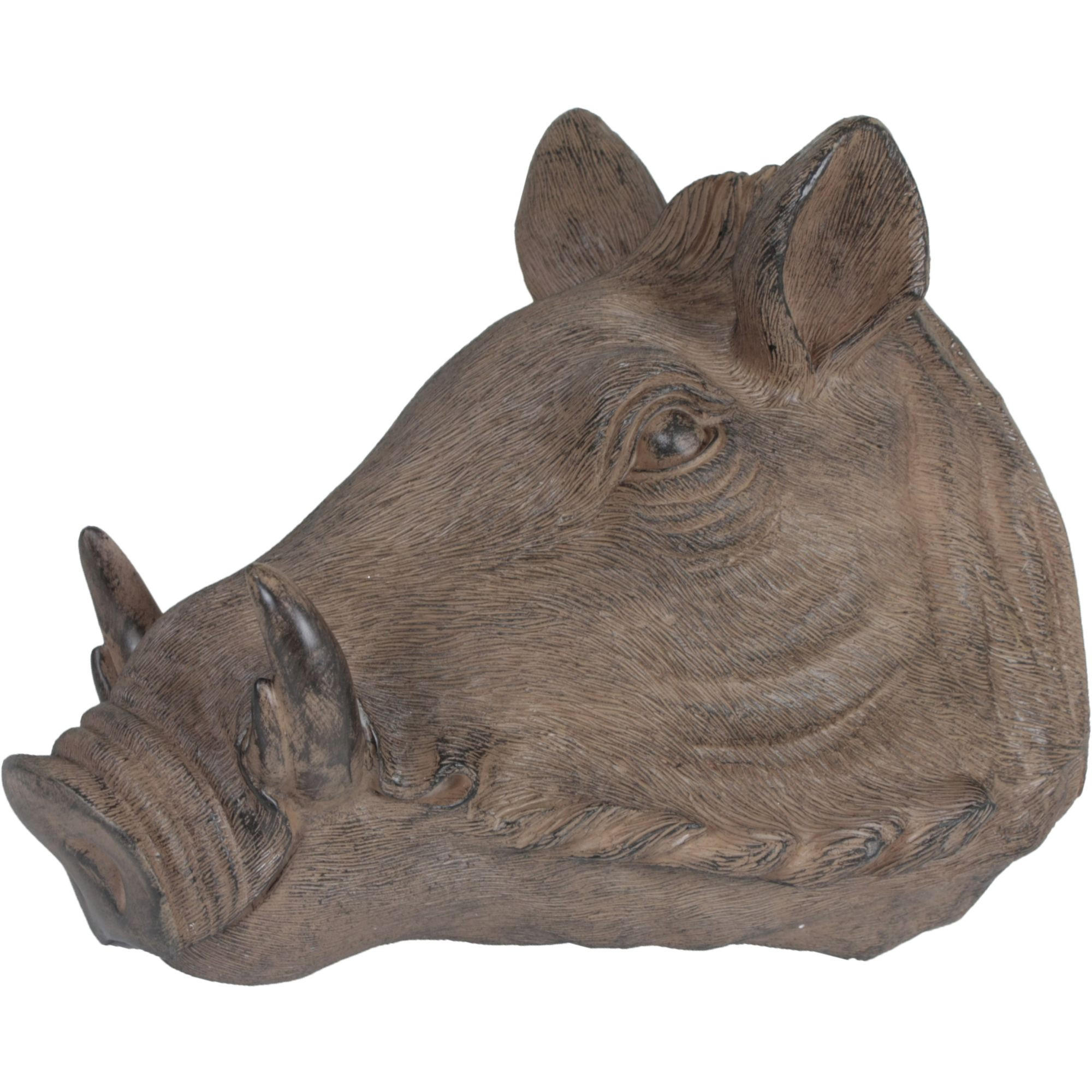 DEKO-WILDSCHWEINKON Egor Antik-braun 41,5x28,5x36,6cm - Braun, Kunststoff (28.5/41.5/36.6cm) - DELUKE