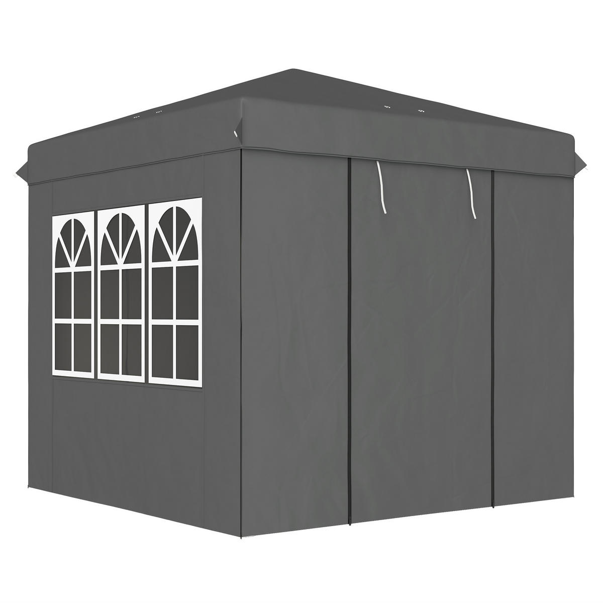 POP-UP-PAVILLON DE-07439 mit Seitenwänden, UPF50+, höhenverstellbar Dunkelgrau - Dunkelgrau, Textil/Metall (250/268/250cm) - ComfortXL