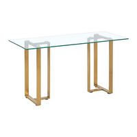 SCHREIBTISCH - Gehärtetes Glas & Edelstahl - Transparent und Gold - NILESA - Transparent, Glas (140/60/75cm) - Pascal Morabito