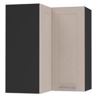 ECKHÄNGESCHRANK Kvantum W12/60 Schwarz / Kaschmir Matt 60 / 60 / 72cm - Kaschmir/Schwarz, Holz/Holzwerkstoff (60/72/60cm) - Feldmann-Wohnen