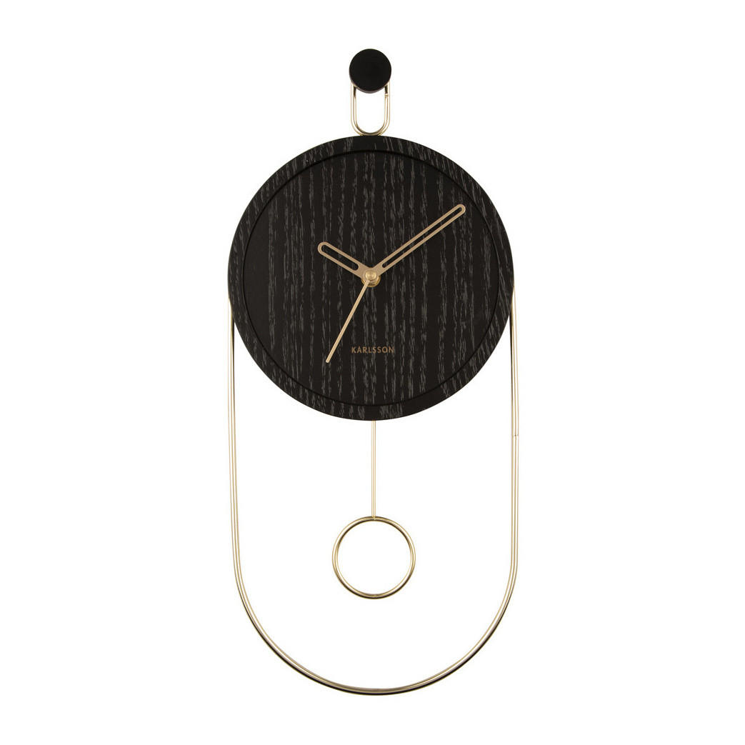 Karlsson Wanduhr Schwarz 20x46x4 cm