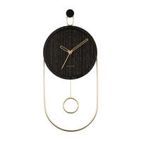 WANDUHR Swing Ø 20 cm - Schwarz, Holzwerkstoff (20/46/4cm) - Karlsson