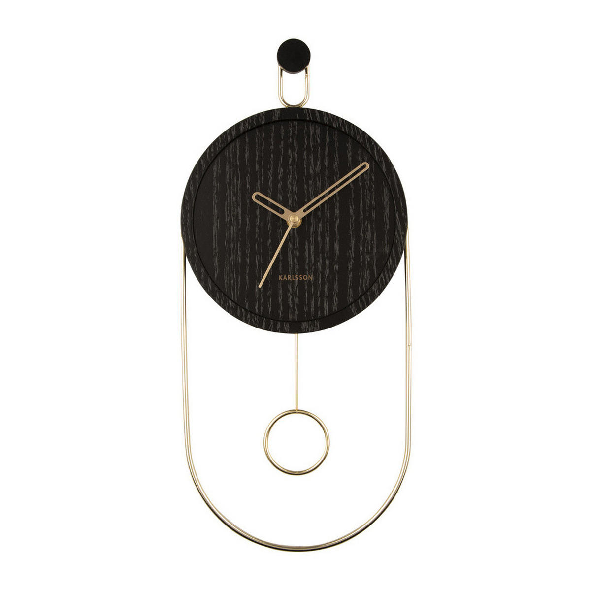 WANDUHR Swing Ø 20 cm - Schwarz, Holzwerkstoff (20/46/4cm) - Karlsson