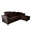 ECKSOFA L Form Ribella Braun 265/180/100 cm Rechts mit Schlaffunktion - Schwarz/Braun, Textil/Metall (265/180cm) - AX Living