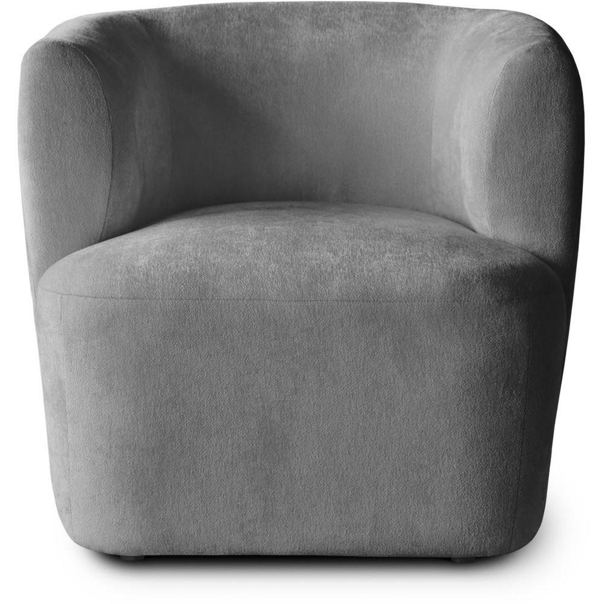 SESSEL Nori grau velour - Schwarz/Grau, Kunststoff/Textil (75/68/72cm) - Beautysofa