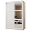 SCHWEBETÜRENSCHRANK 200/120/62 2-türig - Silberfarben/Weiß, Holz/Kunststoff (120/200/62cm) - MÖBEL KRYSPOL