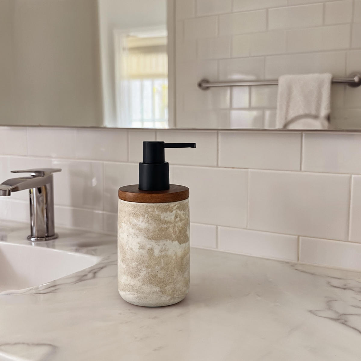 SEIFENSPENDER Arkano - Beige, Kunststoff (7.5/17/7.5cm) - home&you