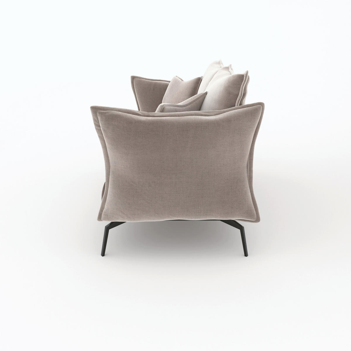 SCHLAFSOFA GERADE Samt Taupe 210cm - Taupe, Textil (210/90/105cm) - Sia Home