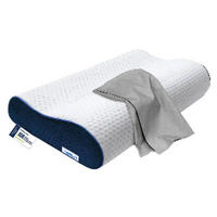 ORTHOPÄDISCHES Nackenkissen ERGO VARIO inkl. grauem Baumwoll Schonbezug, 60x30x10/12, Rücken- & Seitenschläfer, cosyPUR® Memory Foam - Grau, Textil (30/60cm) - casimum