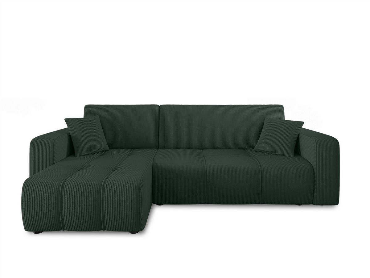 ECKSOFA Dagny Mit Schlaffunktion - Grün, Holzwerkstoff/Textil (248/146cm) - Fun Möbel